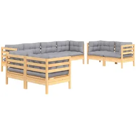 vidaXL Garten-Lounge-Set 8-tlg. grau Kiefer