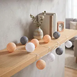 levandeo LED Lichterkette Baumwolle 2 m Warmweiß