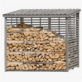 Delta Gartenholz Kaminholzregal Außen Holz 237 x 114 x 203 cm Grau