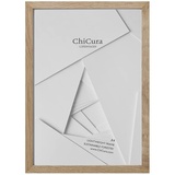 ChiCura Bilderrahmen A4 Holz und Glas (Eiche) | Eleganter Bilder Rahmen 21x30 cm Poster Plakat Foto Wand Hängen | Fotorahmen für Kinderzeichnungen Puzzle Collage Kunst | Photo Frames for Wall