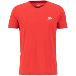 T-Shirt ALPHA INDUSTRIES "Alpha Industries Men - T-Shirts Backprint T", Herren, Gr. L, rot, Obermaterial: 100% Baumwolle, Kurzarm, Shirts