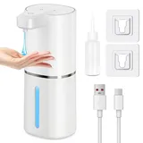 GRIRDDIV Seifenspender Automatisch Wandbefestigung mit Sensor Infrarot, elektrischer Flüssigseifenspender, 4 Stufen verstellbar, 380 ml Wandhalterung, geeignet für Badezimmer/Küche/Geschirrspülmittel