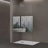 SoGood doporro Luxus Duschwand für Dusche Duschabtrennung 120x200cm Walk-In Dusche 10mm ESG-Sicherheitsglas Labyrinth inkl. Nanobeschichtung Bremen02DM