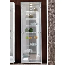 fif Möbel Vitrine »OPTIMA«, Standvitrine/Glasvitrine 2x Glastür,perfekt für Sammler,Sammlervitrine silberfarben