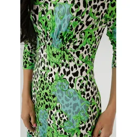 Aniston SELECTED Midikleid Leo-Print Blau/Grün/Schwarz 46