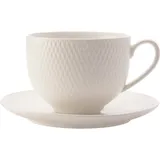Maxwell & Williams Diamonds round Tasse mit Untertasse Porzellan,weiß