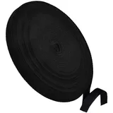 Schrägband Baumwolle 45m x 12mm Baumwollband Einfassband Nahtband Saumband zum Nähen Stoffband Webband Schwarz Gurtband Baumwolle