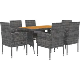 vidaXL Garten-Essgruppe 7-tlg. Grau