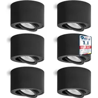 Linovum 6 Stück Aufbauleuchte SMOL schwenkbar in schwarz &