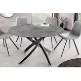 riess-ambiente Esstisch ALPINE 120cm anthrazit/schwarz - rund, Keramik, Beton-Optik, Metall (Einzelartikel, 1-St), mir Sterngestell & Platz für 4 Personen – ideal für Esszimmer & Küche grau