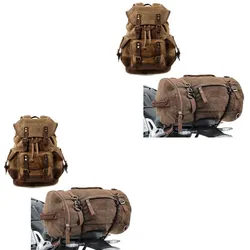2x Set: Rucksack Canvas RG8 Vintage tasche 20Ltr Retro braun + Hecktasche Vintage 25L Canvas Rucksack Gepäckrolle braun