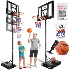 Tectake Basketballkorb Dirk Schwarz 230 - 305 cm