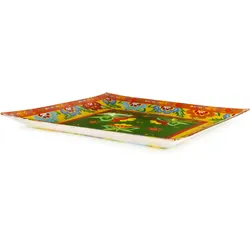 Excelsa Deko-Teller / Zum Servieren Gipsy Soul Glas 30X3X30 Cm Bunt