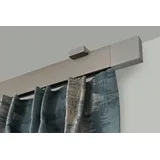 GARESA Gardinenstange GARESA "FLAT", silber (vernickelt), L:110cm, Aluminium, Gardinenstangen, Rechteckprofil, Deckenmontage, perfekter Lauf, modern, verlängerbar