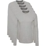 Lower East Basic Rundhals Langarm-Shirts für Herren 3er I 5er Pack aus 100% Baumwolle I Herren Longsleeve in vielen Farben