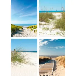 Poster ARTLAND "Strand und Sanddünen", beige (farbe bild(er): naturfarben), B:21cm H:29,7cm, Papier, Bilder, Poster, Wandbild, Bild, Wandposter