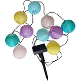 Provance Solar Lampionkette: Solar-LED-Lichterkette, mit 10 bunten Lampions, 2,4 m, IP44 außen)