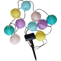 Provance Solar Lampionkette: Solar-LED-Lichterkette, mit 10 bunten Lampions, 2,4 m, IP44 außen)