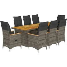 vidaXL Garten-Bistro-Set 9-tlg. Grau
