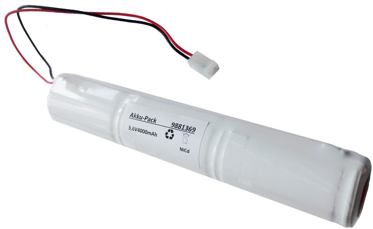 Notleuchten Akku 3,6V 4000mAh Stab NiCd L3x1 3xD Kabel und Molex-Stecker