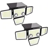 AGOTD Außenleuchte Kunststoff 2 Stück 238 LED 270° Abstrahlwinkel schwarz