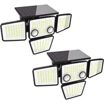 AGOTD Außenleuchte Kunststoff 2 Stück 238 LED 270° Abstrahlwinkel schwarz