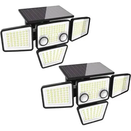 AGOTD Außenleuchte Kunststoff 2 Stück 238 LED 270° Abstrahlwinkel schwarz