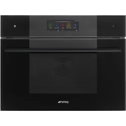 SO4106WAPB3 Omnichef Kompakt-Backofen 45 cm mit Dampfgarer und Mikrowelle - Pure Black Glas