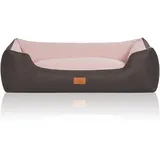 Knuffelwuff Hundebett Luke Velours XXL 120 x 85cm Schwarz-Rosa