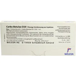 WELEDA CARBO BETULAE D 20 Ampullen