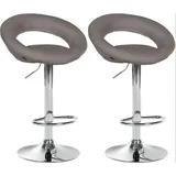 CLP 2er Set Barhocker Olinda Stoff grau/chrom
