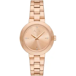 Quarzuhr ARMANI EXCHANGE, roségoldfarben, Armbanduhren, Damen, Armbanduhr, Damenuhr, Edelstahlarmband, analog, Glassteine