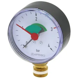 Sanicomfort Heizungsmanometer 3/8 Zoll 0-4 Bar Anschluss unten