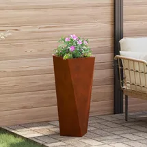 vidaXL Pflanzkübel Rostig 30 x 30 x 75 cm Wetterfeststahl