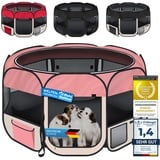 all Pets United® Welpen-Laufstall Tierlaufstall Welpenauslauf-Stall; XXL Freigehege für Hunde, Katzen, Hasen & Kleintiere im Innen- und Außenbereich (Pink)