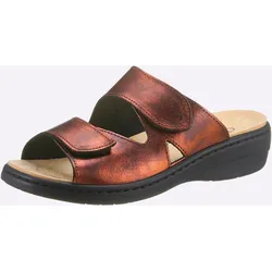 Pantolette CLASSIC BASICS, Damen, Gr. 37, braun (bronzefarben), Glattleder, Basic, Schuhe