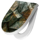 Primedeco WC-Sitz mit Absenkautomatik Motiv Geometrische Abstraktion (1-St), Absenkautomatik, Soft-Close grün