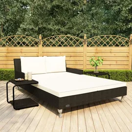 vidaXL 2-Personen-Sonnenliege 200 x 130 x 30 cm Schwarz