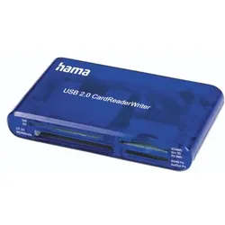 Hama USB 2.0 Multi-Kartenleser 35 in  1, blau             55348
