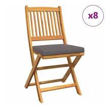 vidaXL Klappstuhl 49 x 57,5 x 92 cm grau 8 St.