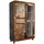 Massivmoebel24 Vitrine Altholz 90 x 38 x 140 cm Mehrfarbig
