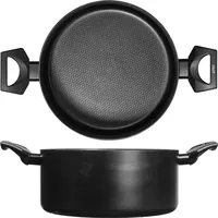 H&H Kasserolle 2 Griffe, Modell Bis Blacks Cm24, Schwarz