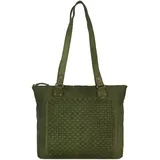 GREENLAND Femi & Nine Schultertasche Leder Grün