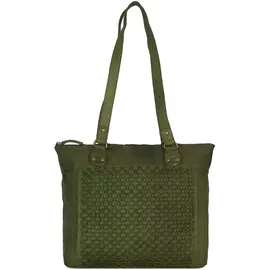 GREENLAND Femi & Nine Schultertasche Leder Grün