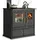 prometey ltd Küchenofen Holzherd ECO LUX INOX, Edelstahlbackfach, schwarz, linke Version