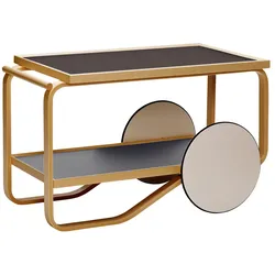 Artek - 901 Servierwagen, Linoleum schwarz