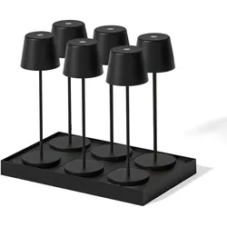 Lumisky LED-TISCHLAMPEN 6er-set mit ladeplatte H38CM KELLY