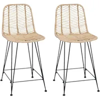 VidaXL Barstuhl 2 pcs Natur 44,5 x 54,5 x