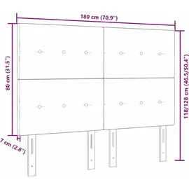 vidaXL Kopfteil mit Kopfteil Taupe 180 cm