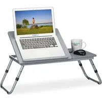 Relaxdays Laptoptisch höhenverstellbar Grau